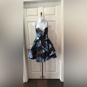Rachel Allan Strapless Flower Dress